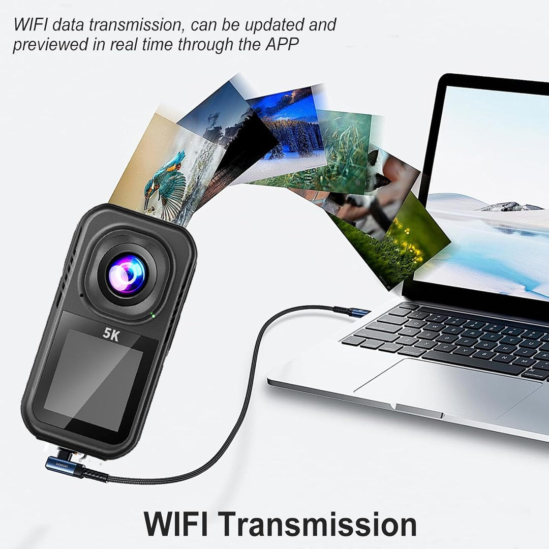 Action Cam 5K, Mini Sportkamera WiFi mit 64G Speicherkarte, Körperkameras mit Audio- und Videonachze