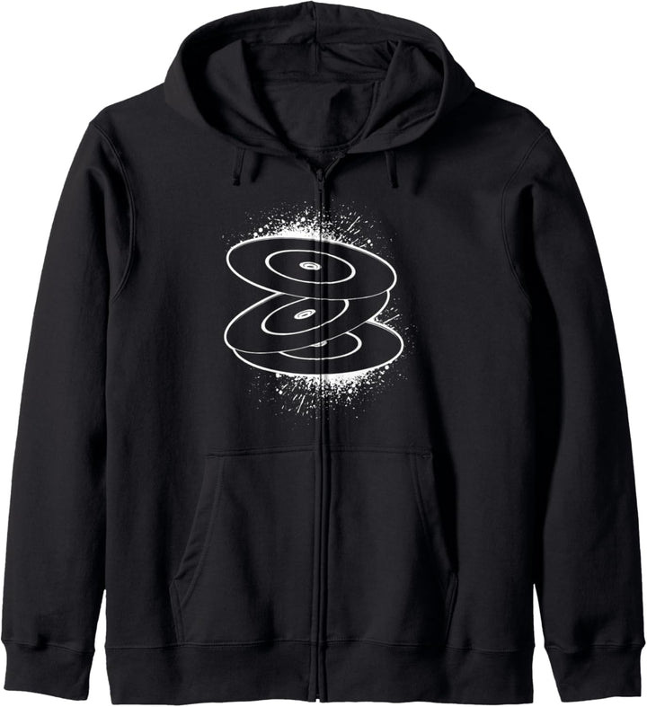 Vintage Vinyl Schallpaltte Plattenspieler Kapuzenjacke