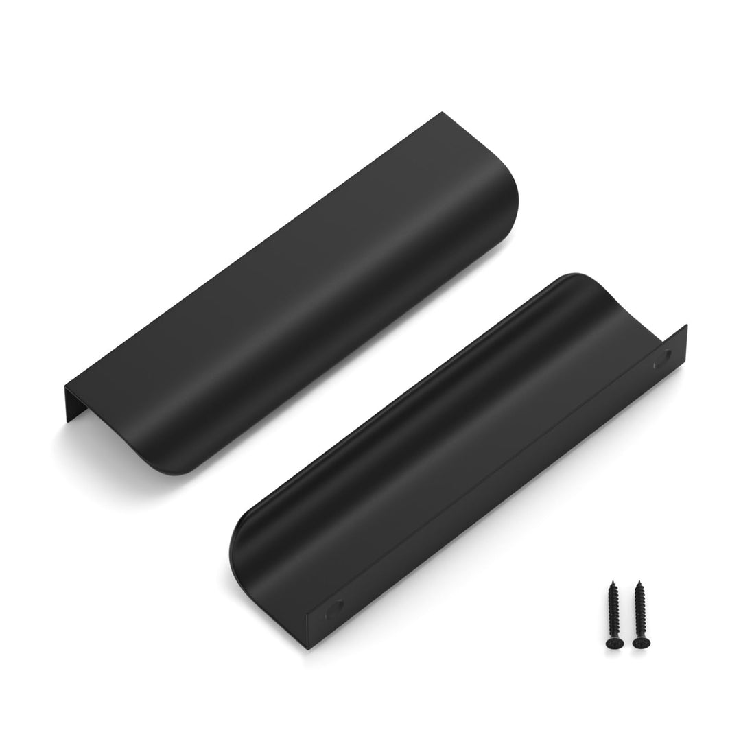 LONTAN 25 Stück Versteckte Schrankgriffe Schwarz 128mm Griffe Verdeckt Schwarz Griffleiste Schublade
