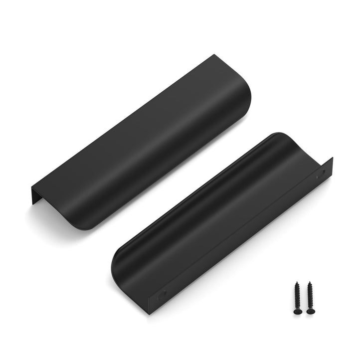LONTAN 25 Stück Versteckte Schrankgriffe Schwarz 128mm Griffe Verdeckt Schwarz Griffleiste Schublade