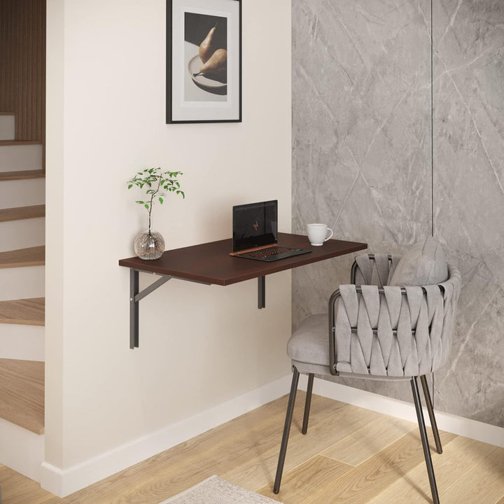 AKKE Klapptisch Wandklapptisch Esstisch - Klappbar Faltbar Platzsparend - Rechteckig - 70cm x 50cm -