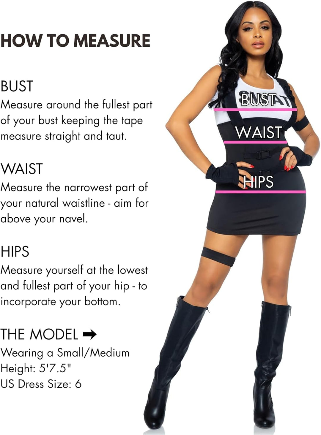 LEG AVENUE Damen Sultry Swat Officer Kost me, Schwarz, Grösse XS (EUR 32), Grösse XS (EUR 32)