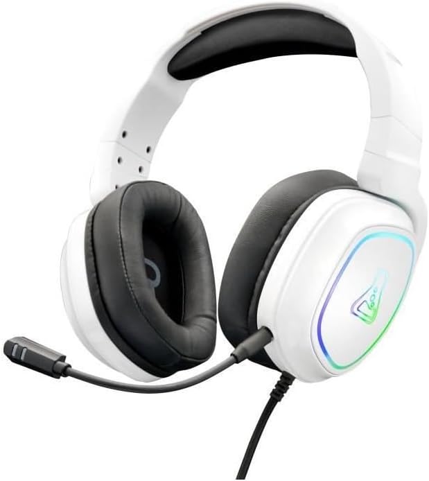 THE G-LAB - Korp Radium Gaming Headset mit abnehmbarem Mikrofon, Gaming Kopfhörer mit LED Licht, Gam