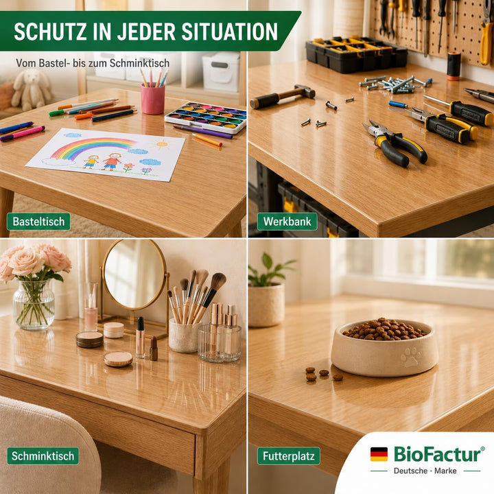 Tischfolie transparent nach mass | glasklar durchsichtige tischdecke | 2 mm tischschutz transparent