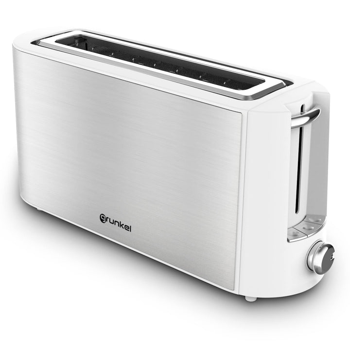 Grunkel TS-MAXISTEEL Toaster mit extra breitem Schlitz, 6 Bräunungsstufen, herausnehmbarer Krümelsch