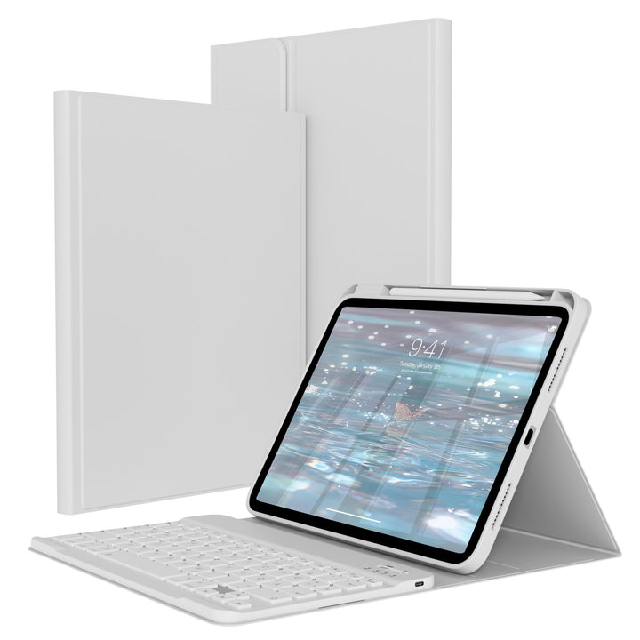 Hülle mit Tastatur für iPad A16 11/10 Generation (2025/2022, 11/10.9 Zoll) - QWERTZ Deutsches Layout