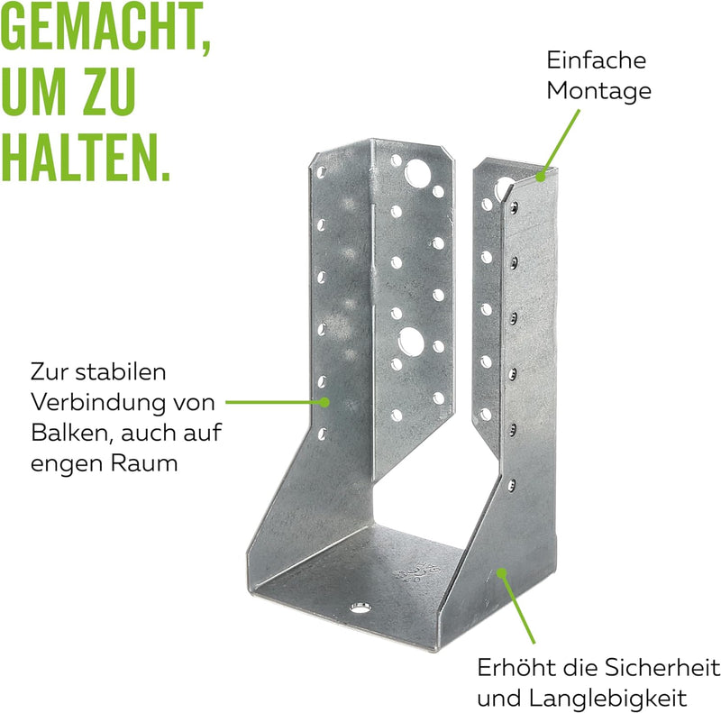 Alberts 837549 Balkenschuh | Typ B, Handwerkerpack | sendzimirverzinkt | 140 x 180 mm | 20er Set Typ