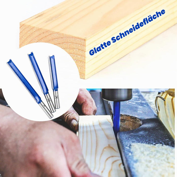 NICAVKIT 3 Stück Gerades Fräser für oberfräse 8mm Schaft,Extra Langer Nutfräser Holzfräser Bündigfrä