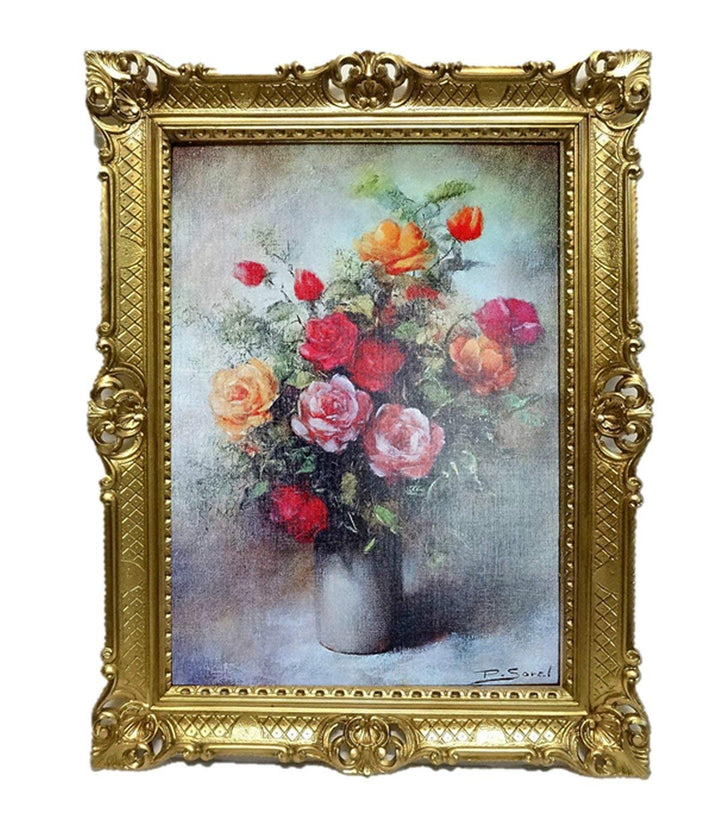 Lnxp Bild Foto 90x70 cm BLUMEN P. SOREL Bilderrahmen Bilder mit rahmen barock Wandbild Kunstdrucke G