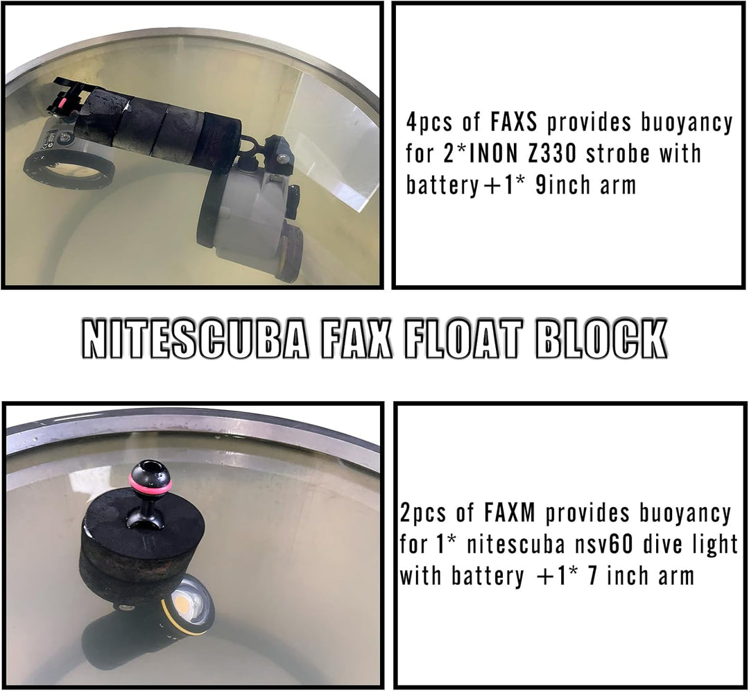 nitescuba FAXS Jumbo Float Kit Auftriebsschwimmer für Ultralight / INON / Sea&amp;Sea Arms/WEEFINE Arms