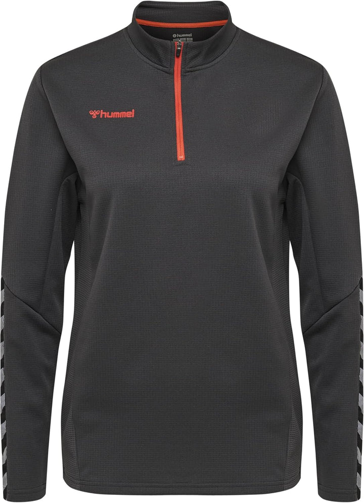 hummel Damen Hmlauthentic Half Zip Sweatshirt Woman Sweatshirt XS Asphalt, XS Asphalt