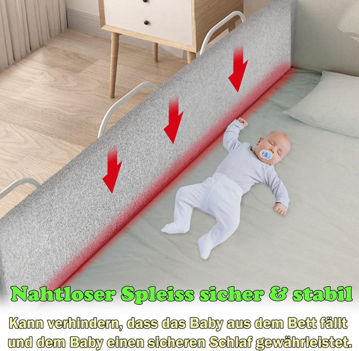 Froadp 180 cm Kinder Bettkantenschutz Set Höhenverstellbar Kinderbettgitter rutschfeste Rausfallschu
