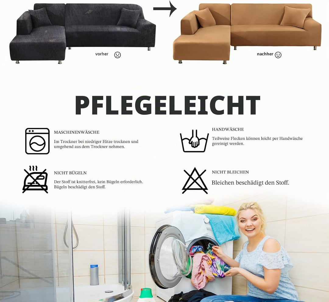 Sofabezug Ecksofa L Form Sofa Überwürfe Stretch Sofabezug L Form Rechts oder Links mit Zwei Kissenbe