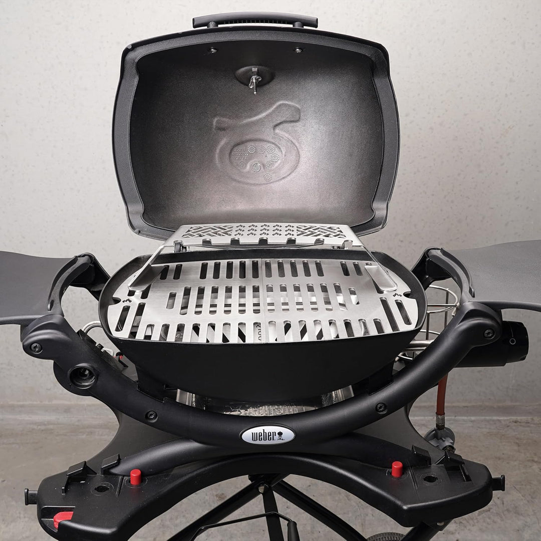 Edelstahl INOX Grillrost für die Weber Q1000 Baureihe | spülmaschinenfest - ZWEIGETEILT - Grillrost