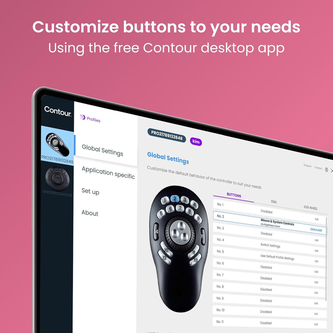 Contour Multimedia Controller PRO v2 | Ergonomisches Jog Wheel für Video/Musik/Bildbearbeitung | USB