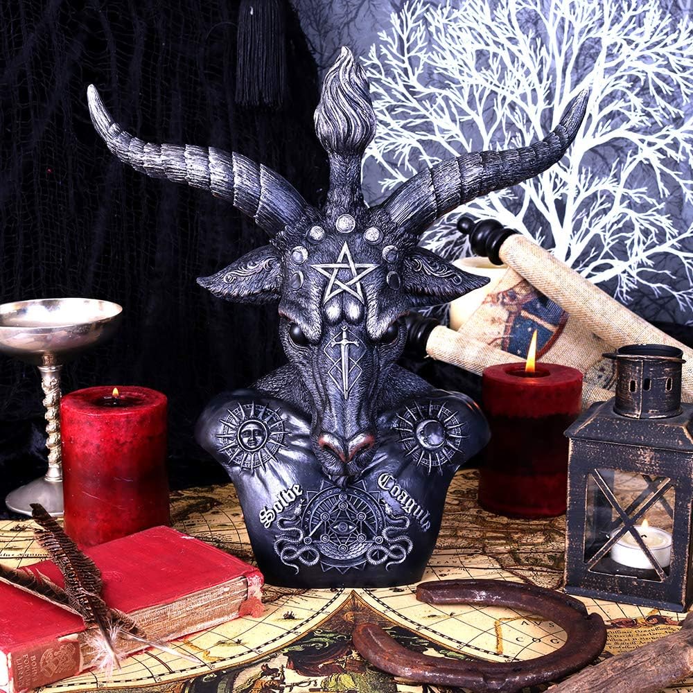 Nemesis Now Himmlische Baphomet-Büste, Polyresin, 33 cm, Schwarz/silberfarben