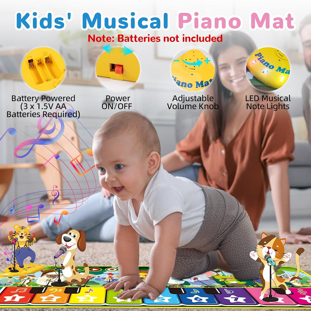 Carehabi Musikinstrumente für Kinder ab 1 Jahr Kinderspielzeug ab 1 Jahr Baby Musikmatte Klaviermatt