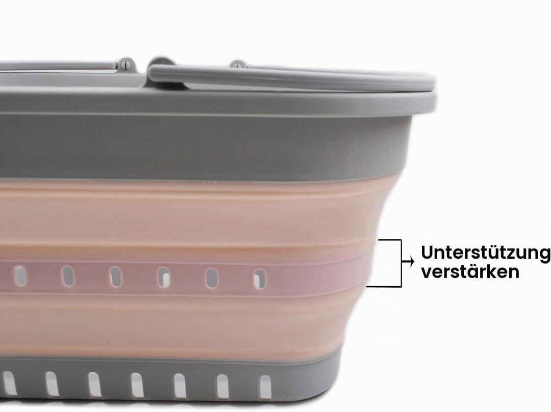 SAMMART 19L Collapsible Tub with Handle - Portable Outdoor Picnic Basket/Crater - Foldable Shopping