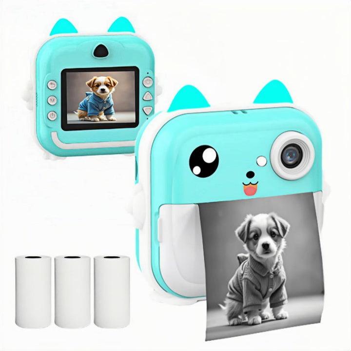 ThreeH Kinderkamera Sofortbildkamera Wiederaufladbarer Videorekorder 24MP Mini-Foto-Camcorder mit Dr