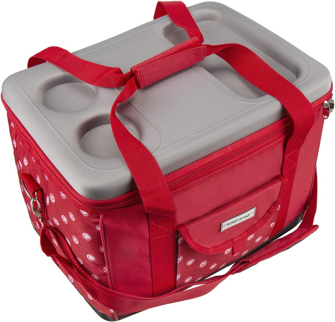 anndora Kühltasche XL 40 Liter - Isotasche Kühlbox Picknicktasche Farbauswahl XL rot weiss gepunktet