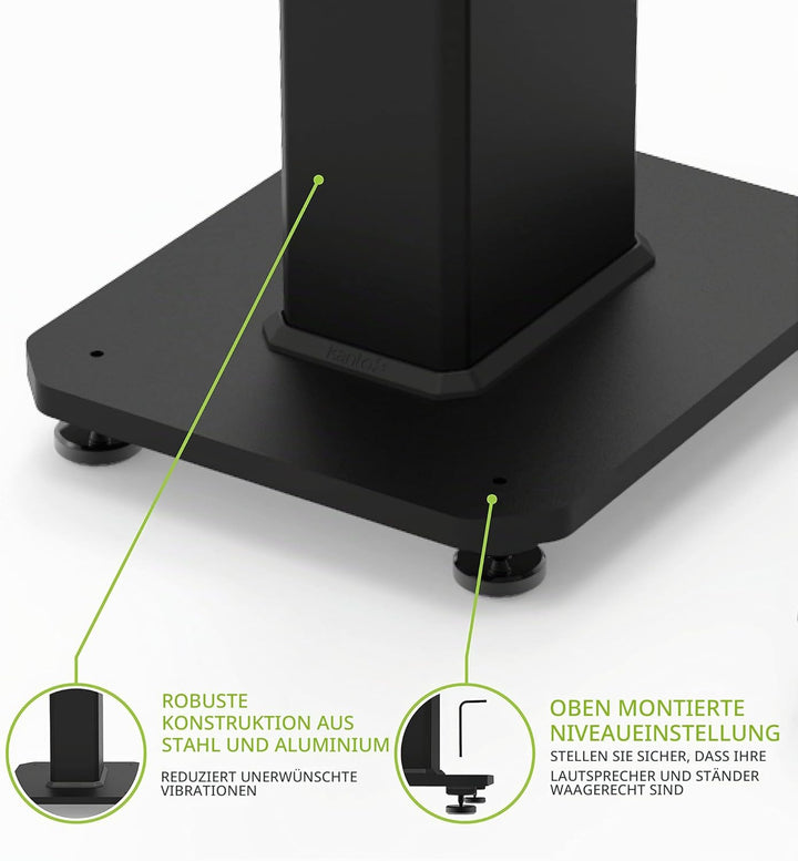 Kanto SX22 Universal Fillable Speaker Floor Stands for Bookshelf Speakers | 22" Tall | Dedicated Cab