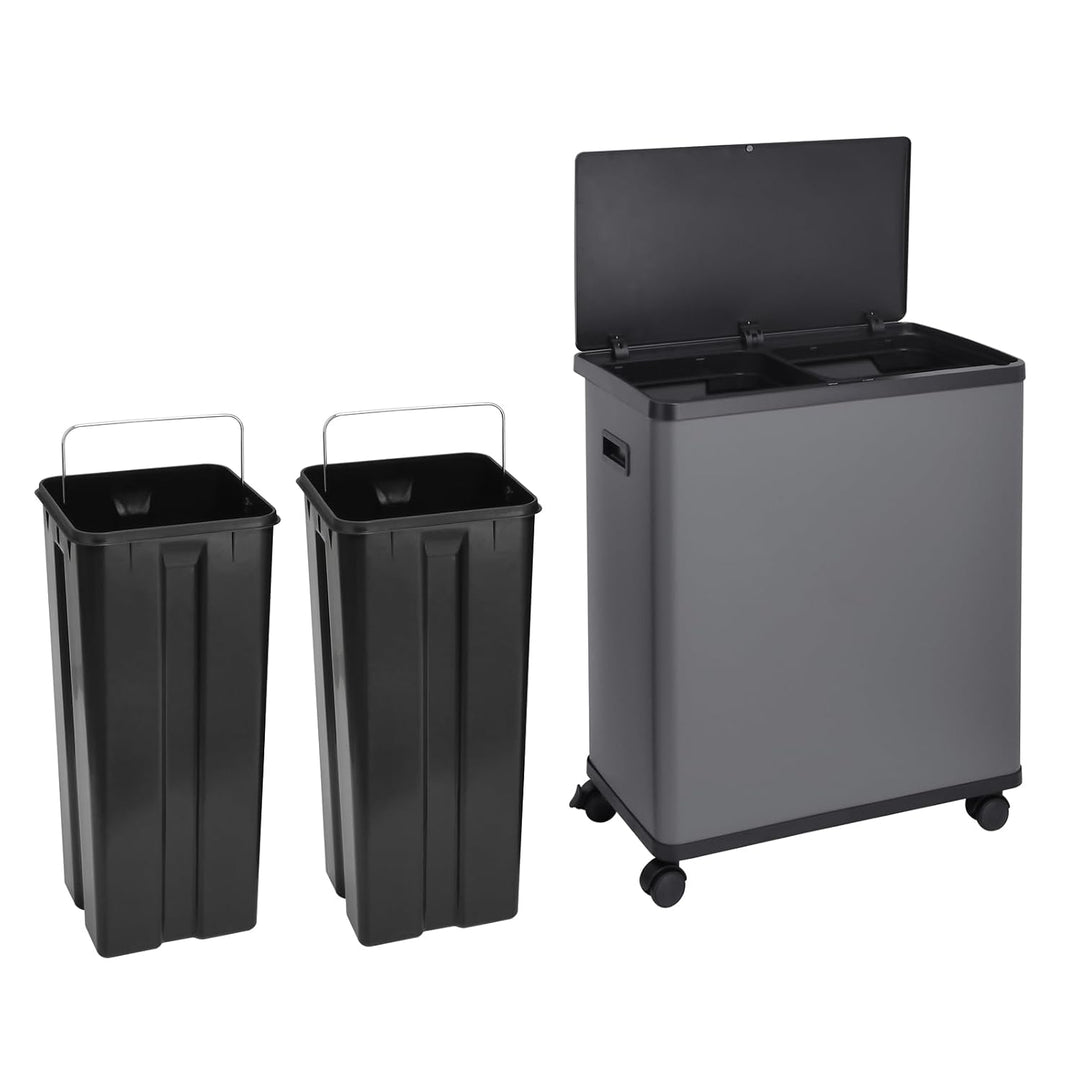 SVITA SR2X30 Sensormülleimer Abfalleimer Kücheneimer Mülltrennsystem 2 Fächer 60l freistehend automa