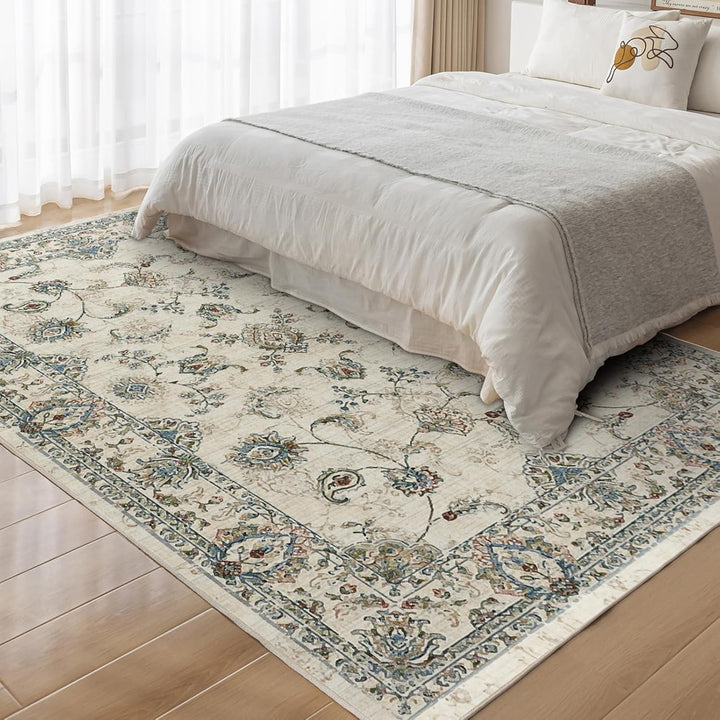 CHOSHOME Vintage Teppich Wohnzimmer 80X150CM Waschbarer Kurzflor Boho Weiche Teppich Mit Orient Desi