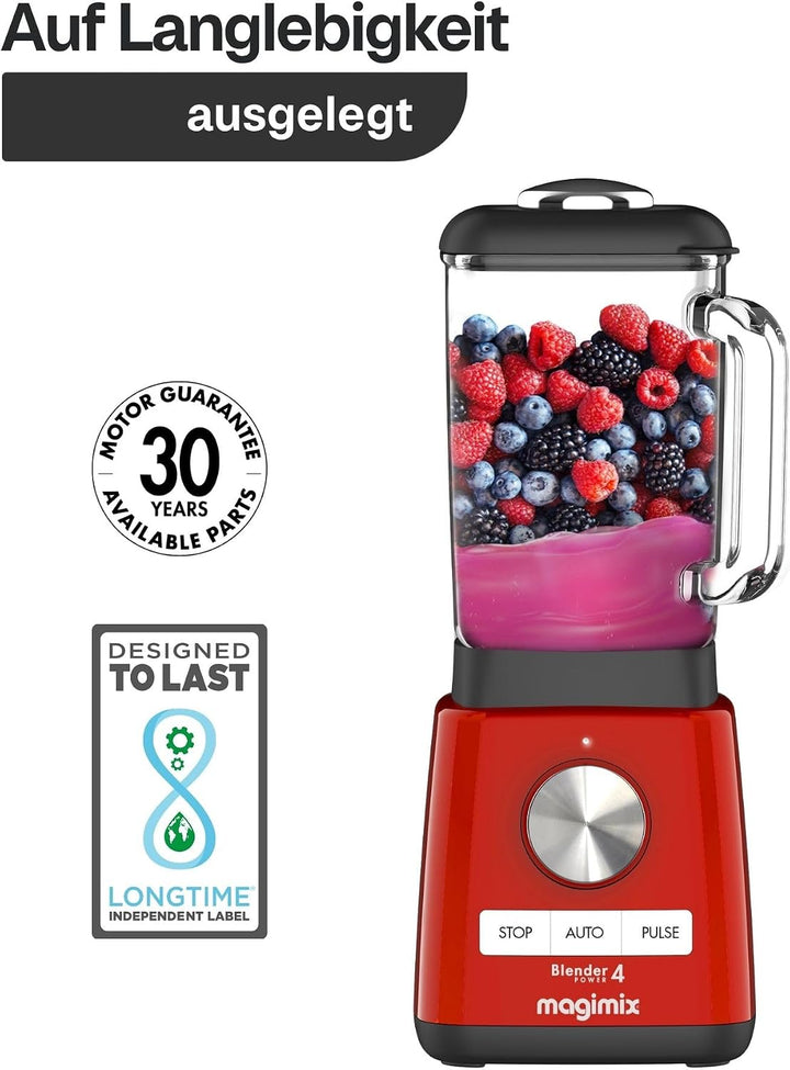 Magimix 11629EA Blender, Kunststoff Rot, Rot