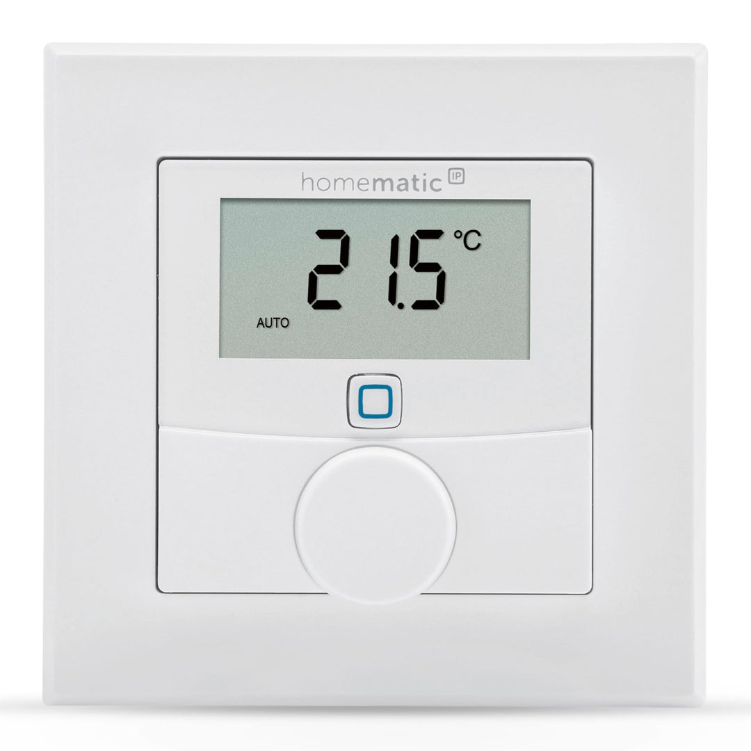 Homematic IP Smart Home Wandthermostat mit Luftfeuchtigkeitssensor, digitales Thermostat Heizkörper/