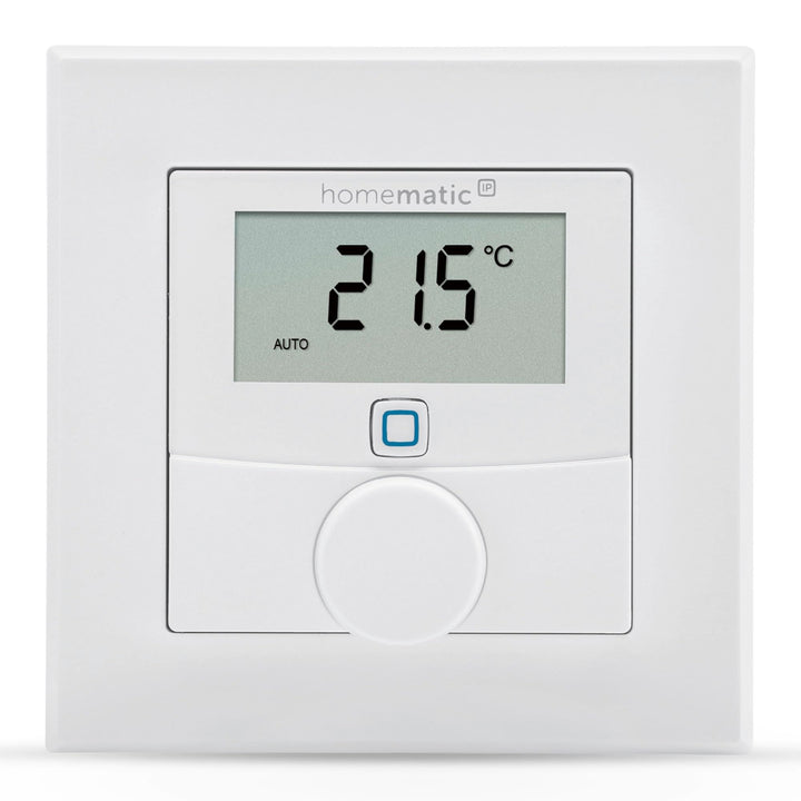Homematic IP Smart Home Wandthermostat mit Luftfeuchtigkeitssensor, digitales Thermostat Heizkörper/
