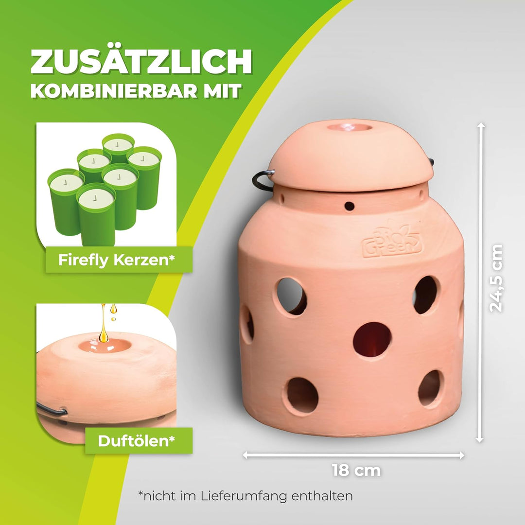 BioGreen Terracotta-Frostwächter Firefly | für kleine Gewächshäuser und Frühbeete | glasierte Ölscha