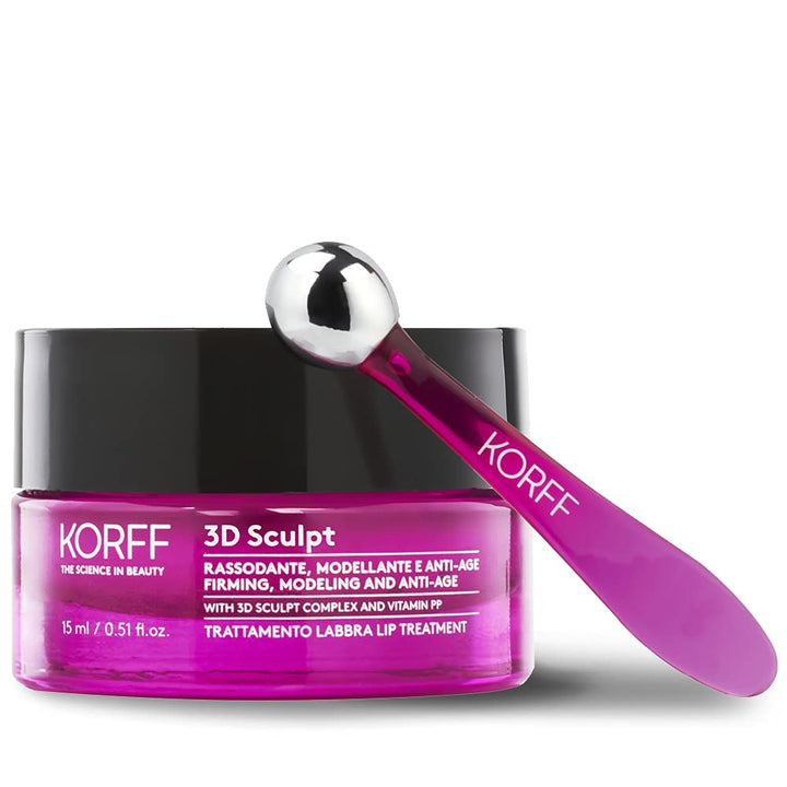 Korff 3D Sculpt Lippenpflege, Textur Creme, belebende Wirkung, Volumen, Anti-Altersformel, 15 ml