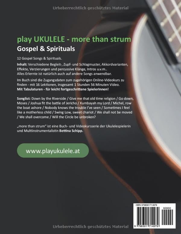 play Ukulele - more than strum - Gospel & Spirituals: Tabs und Videokurs, Taschenbuch