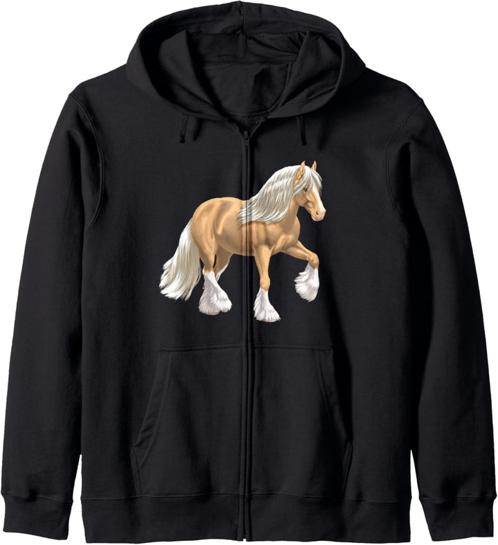 Hübsches Palomino isabell-weiss Gypsy Cob Tinker Pferd Kapuzenjacke