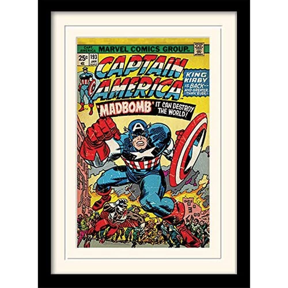 Pyramid International Captain America (Madbomb) 30x40 cm montiert und gerahmt, Mounted 250GSM PAPERW