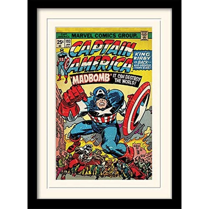 Pyramid International Captain America (Madbomb) 30x40 cm montiert und gerahmt, Mounted 250GSM PAPERW
