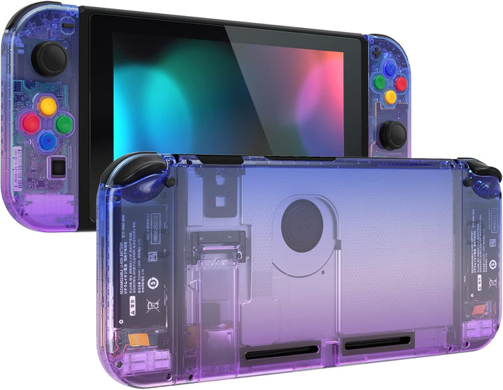 eXtremeRate Hülle Case für Nintendo Switch Joycon/Konsole, Rückgehäuse&Kickstand für Switch Console,