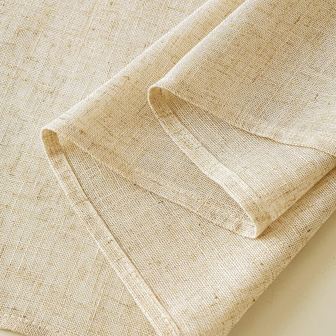 EMEMA Gardinen Vorhänge Leinenvorhang mit Ösen Voile Vorhang Leinenoptik Modern Halbtransparent für