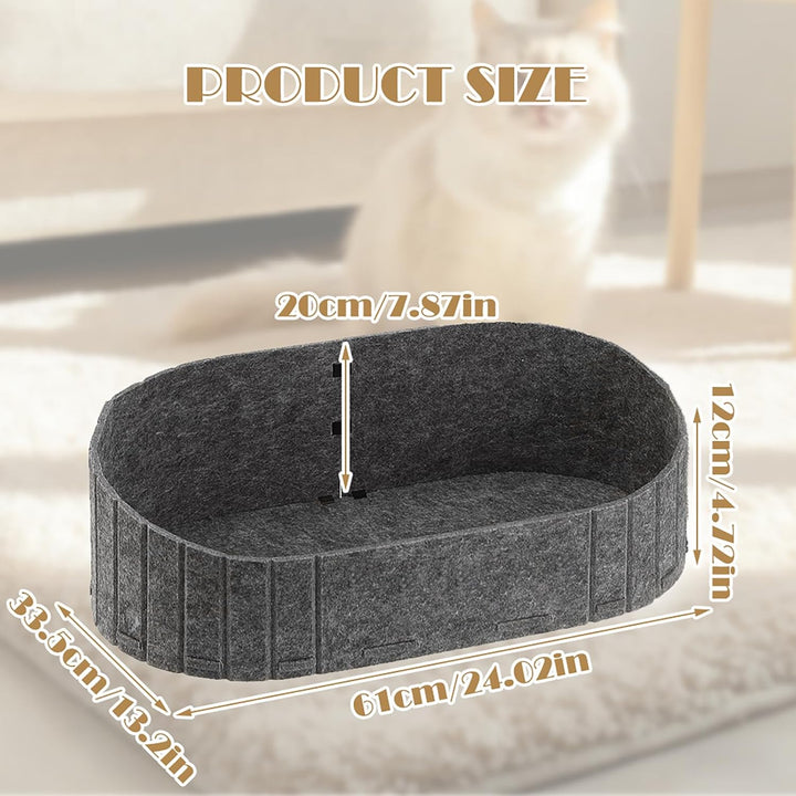 LUPATDY Katzenbett, Filz Katzenkorb Indoor, Grosses Katzensofa 60 x33.5 cm, Hundebett aus Filz, Kusc