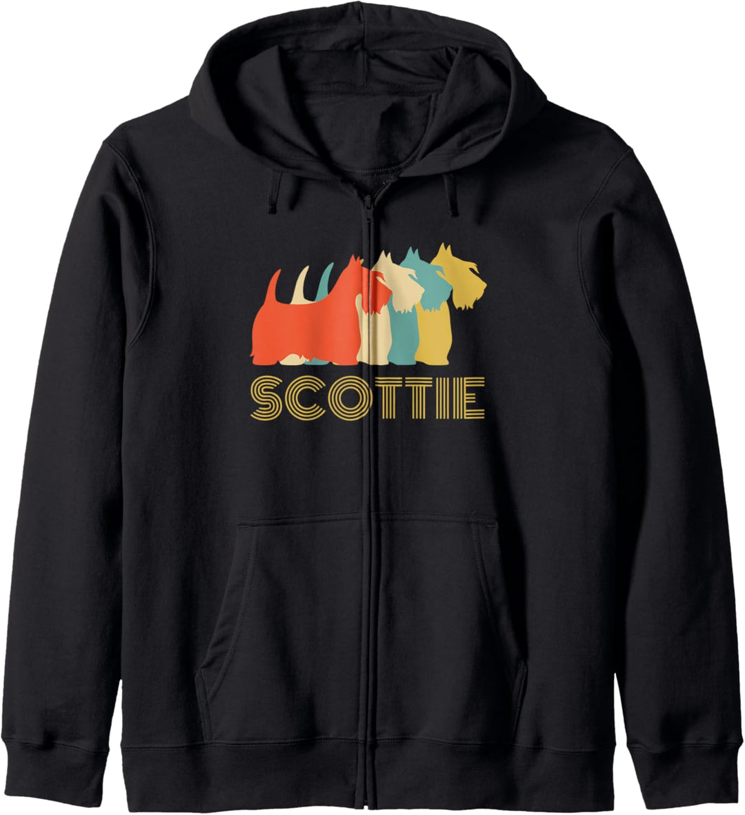 Scottie Scottish Terrier Hunderasse Vintage Look Silhouette Kapuzenjacke