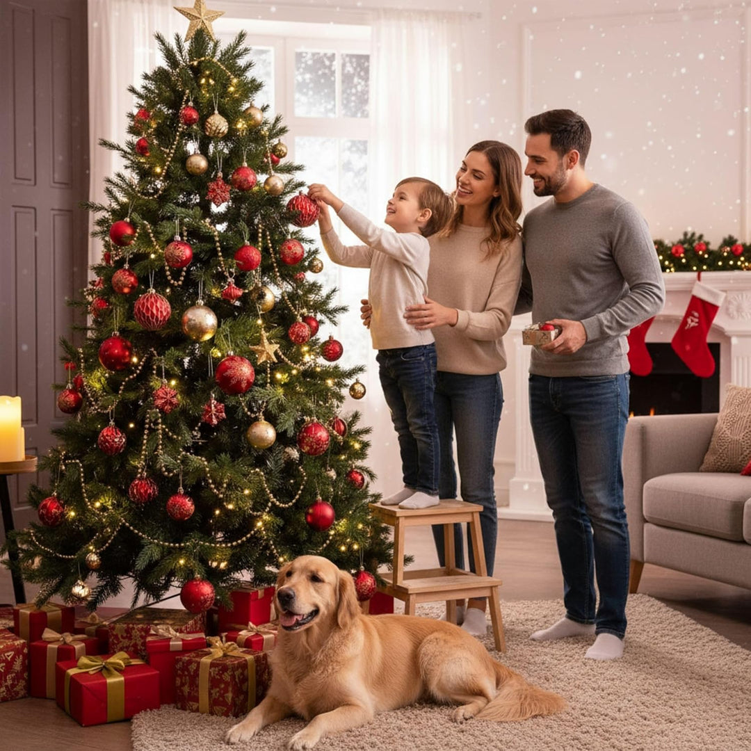 Valery Madelyn Weihnachtskugeln,100 stück Christbaumkugeln Weihnachtskugel mit Geschenkpaket, Weihna