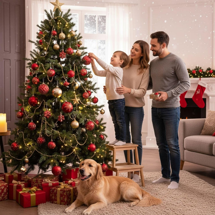Valery Madelyn Weihnachtskugeln,100 stück Christbaumkugeln Weihnachtskugel mit Geschenkpaket, Weihna