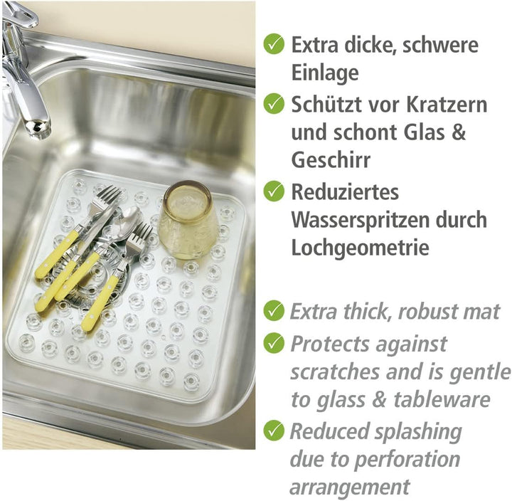 WENKO Abtropfmatte Kristall für die Spülen-Ablauffläche, schützt vor Kratzern und Verrutschen, optim