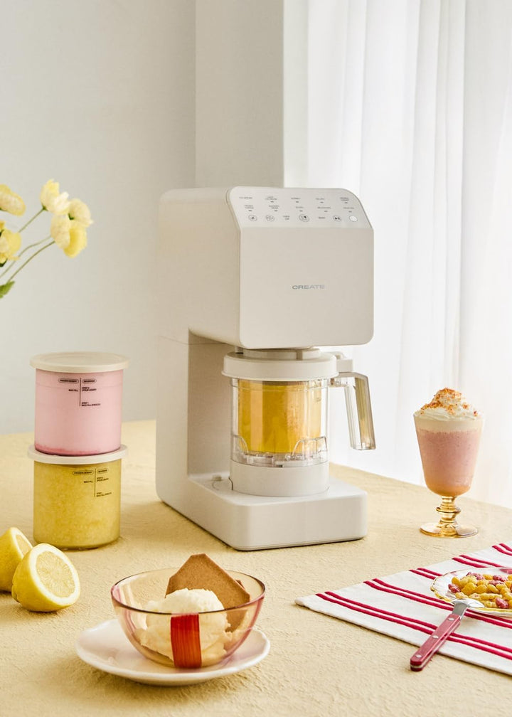 CREATE ICE CREAM MAKER STUDIO / Multifunktions-Eismaschine, 600 ml, 3 Schalen gebrochenes Weiss/Magn