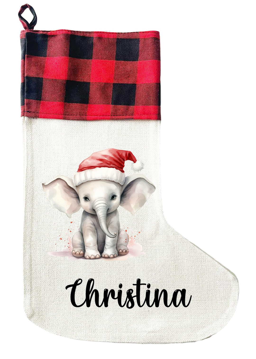 Personalisierte Weihnachtssocken mit Tieren - 40cm x 30cm - Weihnachtsstrumpf zum Nikolaus oder Weih