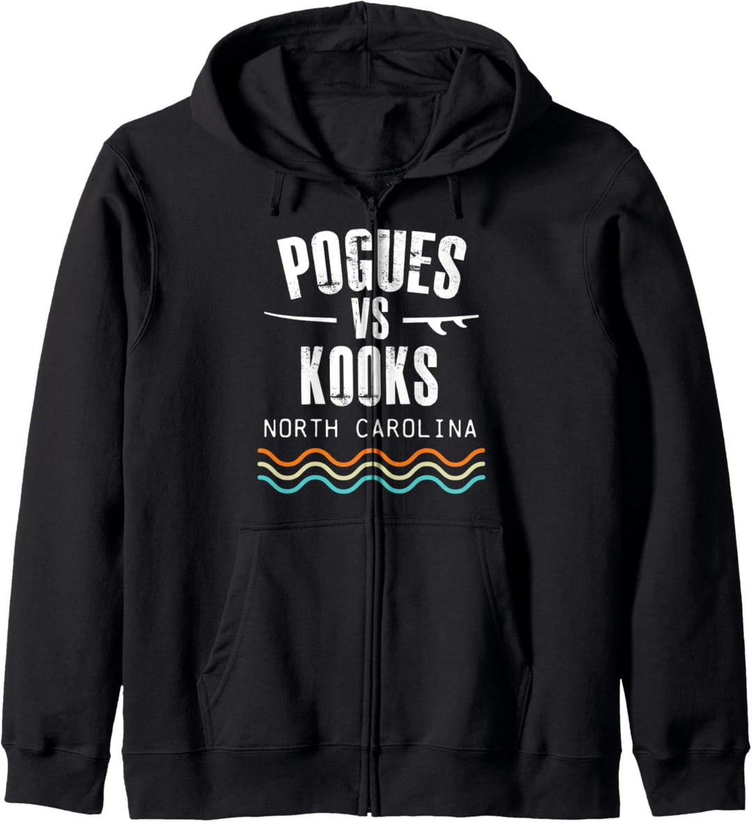 Pogues vs Kooks Vintage Surf Retro Strand North Carolina Kapuzenjacke