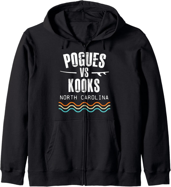Pogues vs Kooks Vintage Surf Retro Strand North Carolina Kapuzenjacke