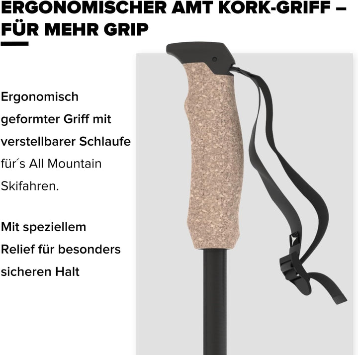 ATOMIC AMT Carbon Skistöcke - Hochwertiger 4* Carbon Skistock - ergonomischer Griff am Stock - verst
