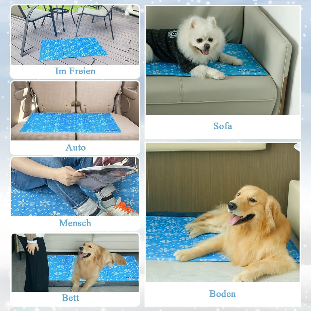 Nepfaivy Kühlmatte Kühldecke für Hund und Katze - Hunde Kühlmatte Selbstkühlend mit Ungiftiges Gel,