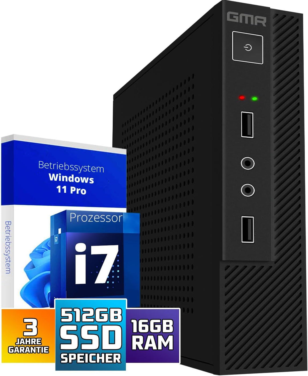 GMR Ultra Smart Mini i7 Office PC - Business Office Computer | 3 Jahre Garantie | 16 GB RAM | 512GB